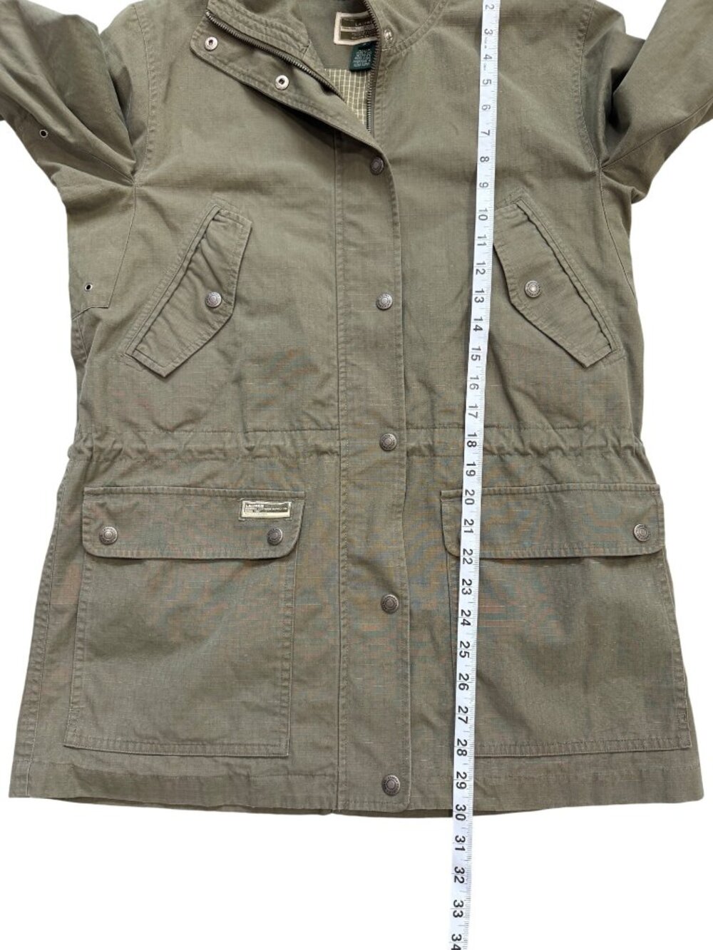 Lauren Ralph Lauren Size S Hooded Jacket Green Field Cotton Utility Anorak Parka - Picture 8 of 10